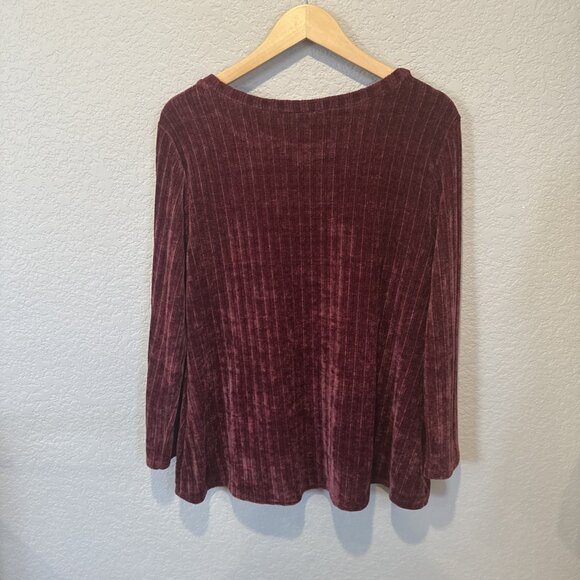 Pink Tunic Knit Sweater Size Medium Ribbed Buttons Stitch And Knot Holiday - Picture 8 of 10